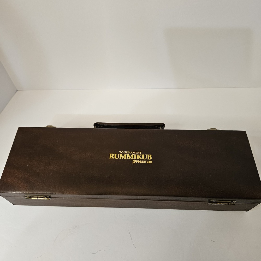 VTG Rummikub BOARD Game with Leather Carry Case READ Discrip For 3 Missing Items